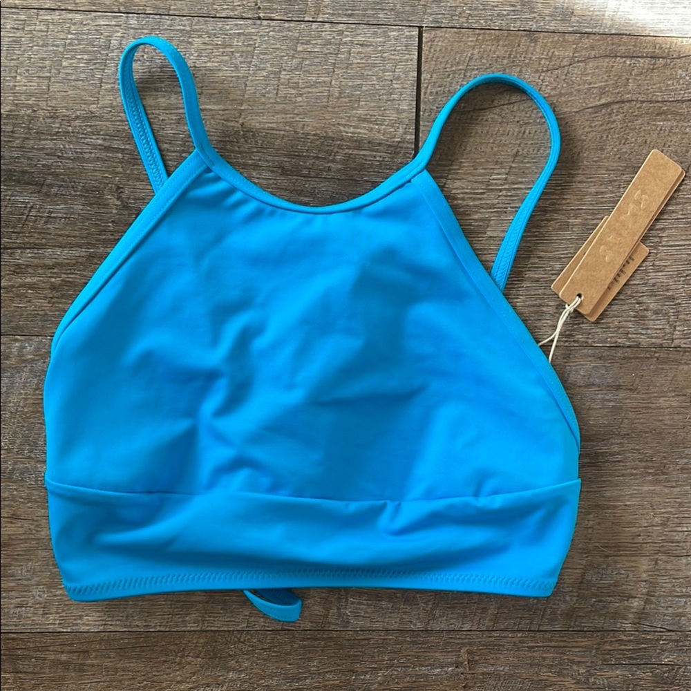NWT SKIMS recycled swim High neck bikini top
